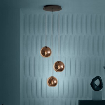 Eglo - Lámpara colgante 3xE27/40W/230V cobre