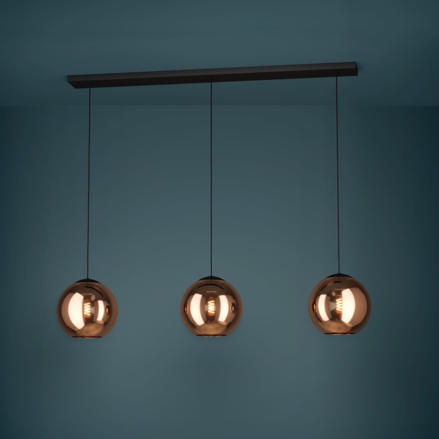 Eglo - Lámpara colgante 3xE27/40W/230V cobre