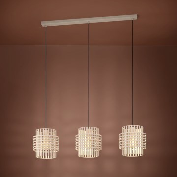 Eglo - Lámpara colgante 3xE27/40W/230V color crema
