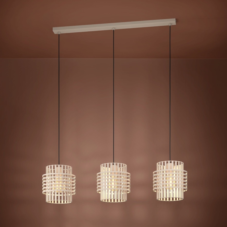 Eglo - Lámpara colgante 3xE27/40W/230V color crema