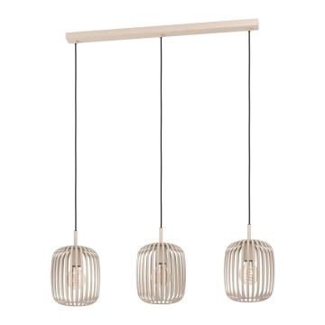 Eglo - Lámpara colgante 3xE27/40W/230V color crema