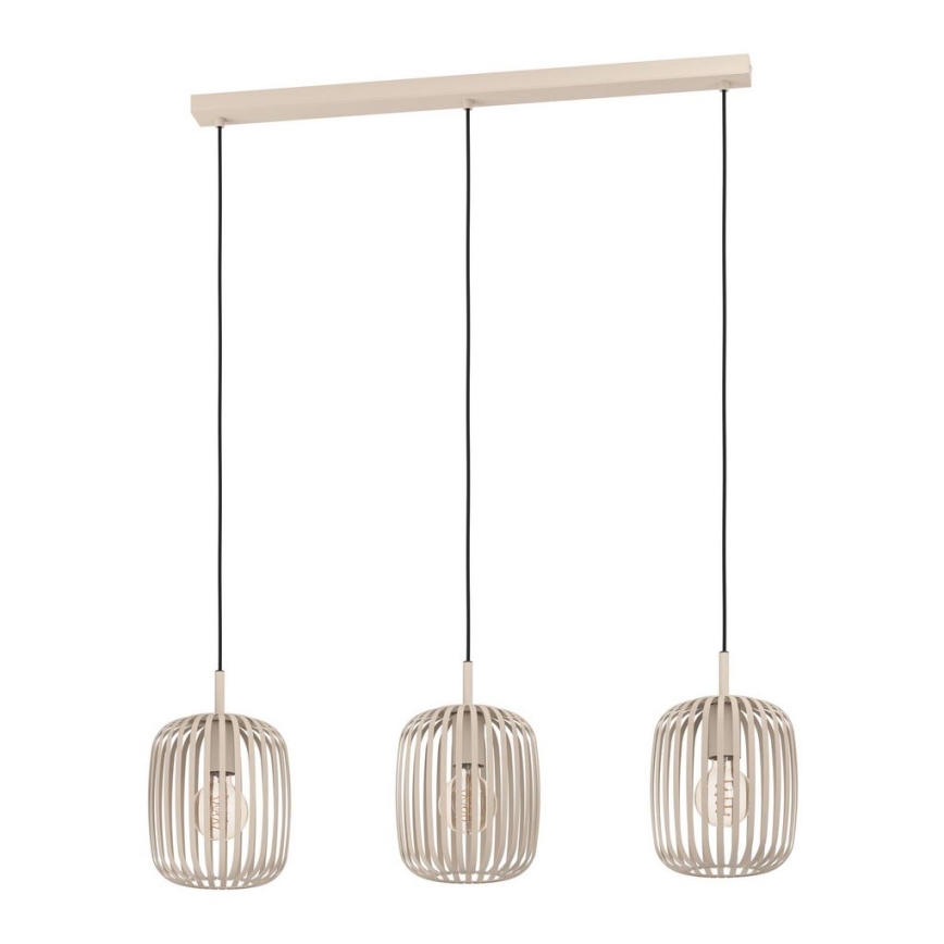 Eglo - Lámpara colgante 3xE27/40W/230V color crema