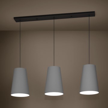 Eglo - Lámpara colgante 3xE27/40W/230V gris