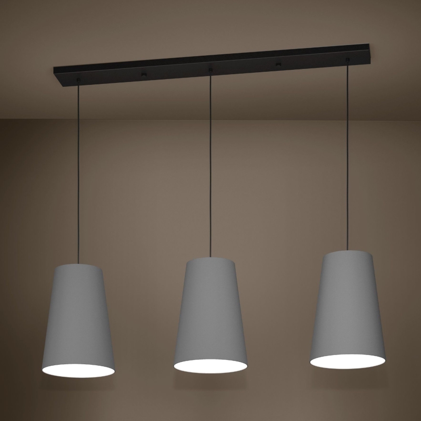 Eglo - Lámpara colgante 3xE27/40W/230V gris