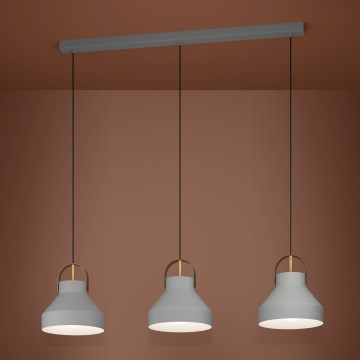 Eglo - Lámpara colgante 3xE27/40W/230V gris