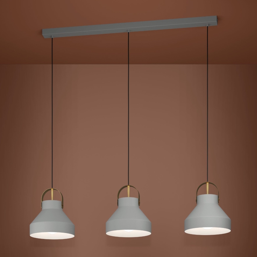 Eglo - Lámpara colgante 3xE27/40W/230V gris