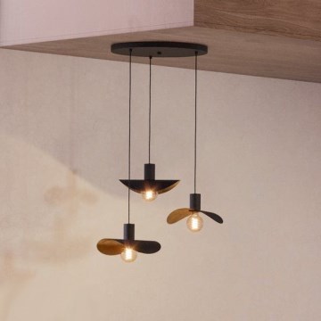 Eglo - Lámpara colgante 3xE27/40W/230V negro/dorado