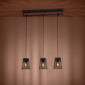 Eglo - Lámpara colgante 3xE27/40W/230V negro