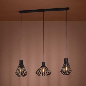 Eglo - Lámpara colgante 3xE27/40W/230V negro