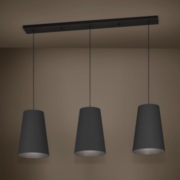 Eglo - Lámpara colgante 3xE27/40W/230V negro
