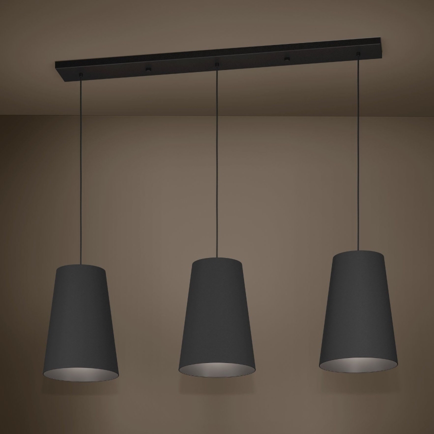Eglo - Lámpara colgante 3xE27/40W/230V negro