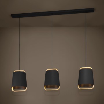 Eglo - Lámpara colgante 3xE27/40W/230V negro