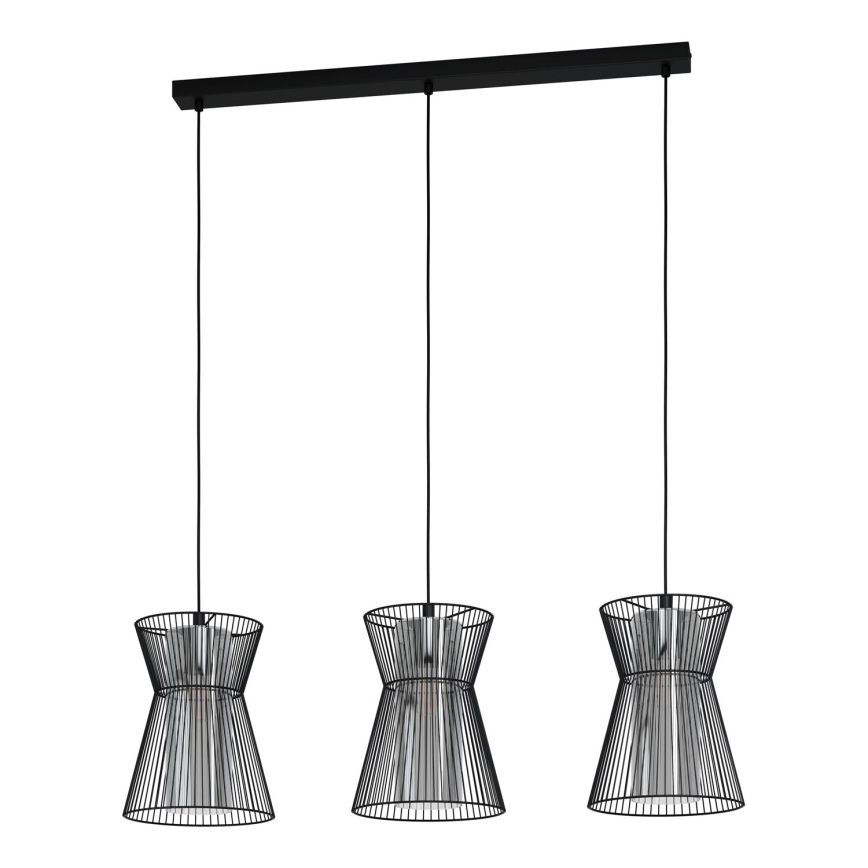Eglo - Lámpara colgante 3xE27/40W/230V negro