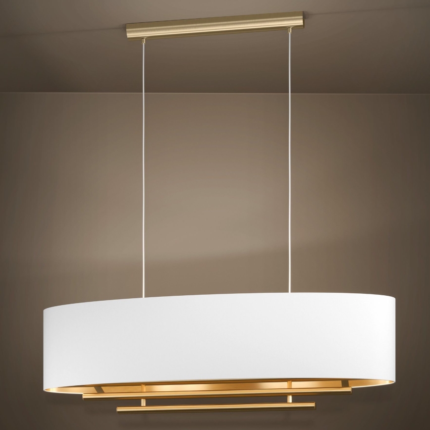 Eglo - Lámpara colgante 4xE27/40W/230V blanco/dorado