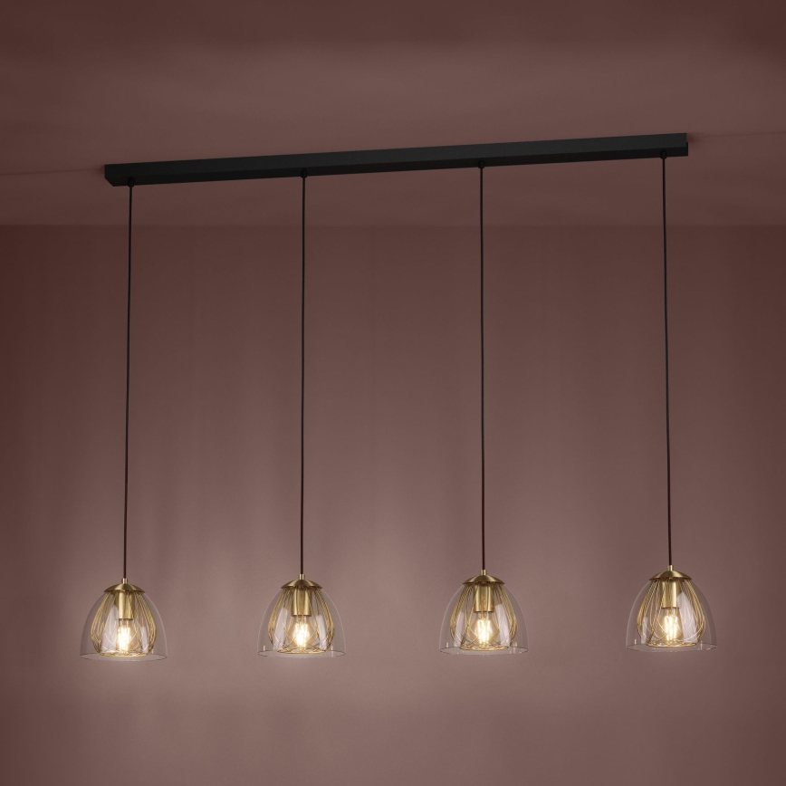 Eglo - Lámpara colgante 4xE27/40W/230V dorado