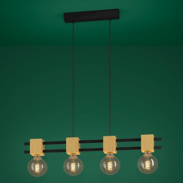 Eglo - Lámpara colgante 4xE27/40W/230V negro/marrón