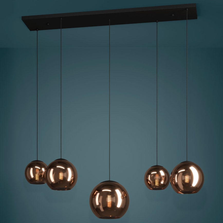 Eglo - Lámpara colgante 5xE27/40W/230V cobre