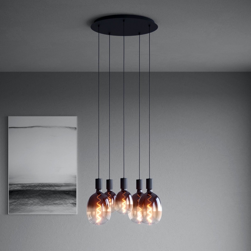 Eglo - Lámpara colgante 5xE27/40W/230V negro