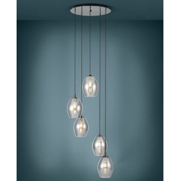 Eglo - Lámpara colgante 5xE27/60W/230V ahumado