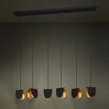 Eglo - Lámpara colgante 6xE27/40W/230V negro/dorado