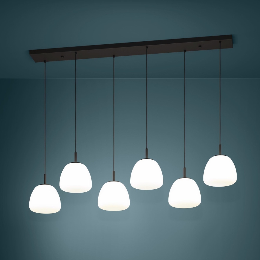 Eglo - Lámpara colgante 6xE27/40W/230V negro