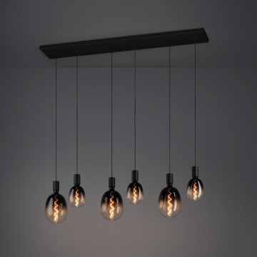Eglo - Lámpara colgante 6xE27/40W/230V negro