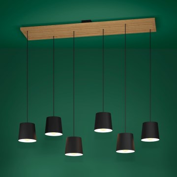 Eglo - Lámpara colgante 6xE27/40W/230V negro/marrón