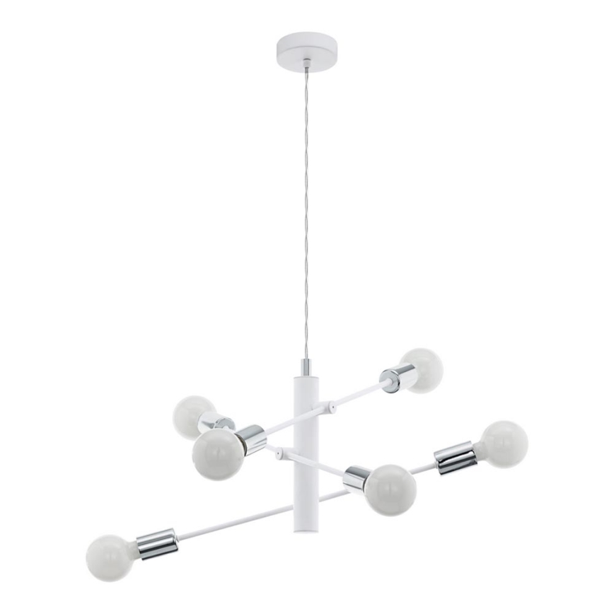Eglo - Lámpara colgante 6xE27/60W/230V blanco
