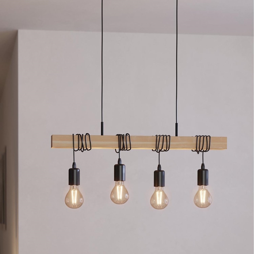 Eglo - Lámpara colgante TOWNSHEND 4xE27/60W/230V