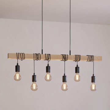 Eglo - Lámpara colgante TOWNSHEND 6xE27/60W/230V - FSC Certificado