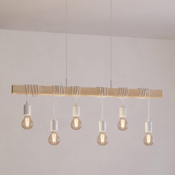 Eglo - Lámpara colgante TOWNSHEND 6xE27/60W/230V