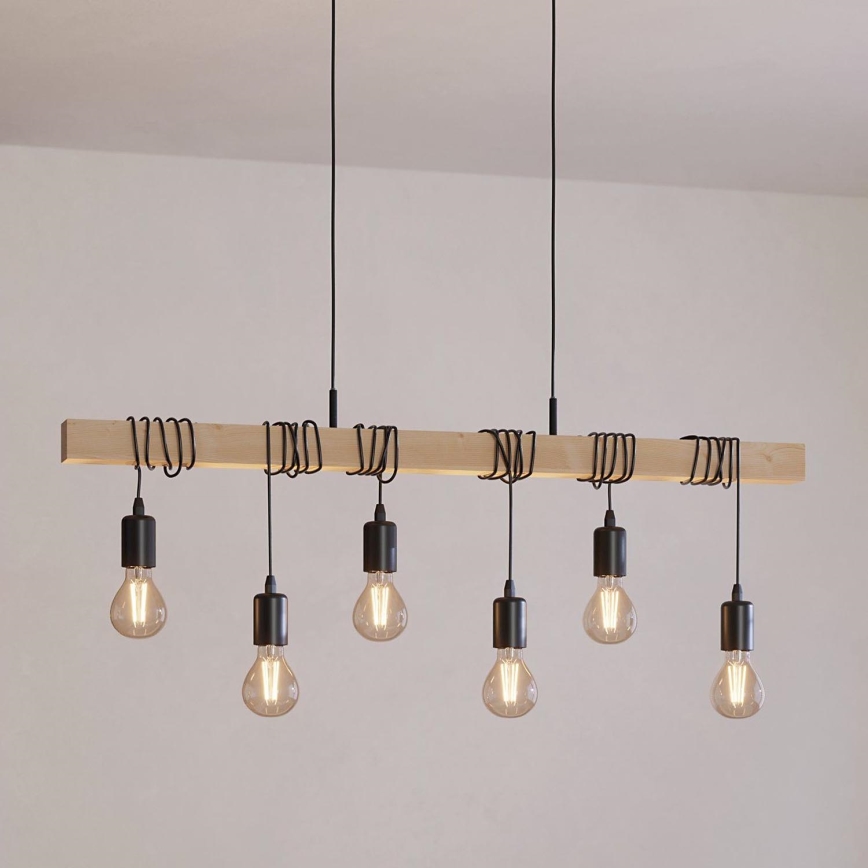 Eglo - Lámpara colgante TOWNSHEND 6xE27/60W/230V