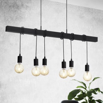 Eglo - Lámpara colgante TOWNSHEND 6xE27/60W/230V