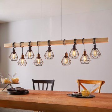 Eglo - Lámpara colgante TOWNSHEND 9xE27/60W/230V - FSC Certificado