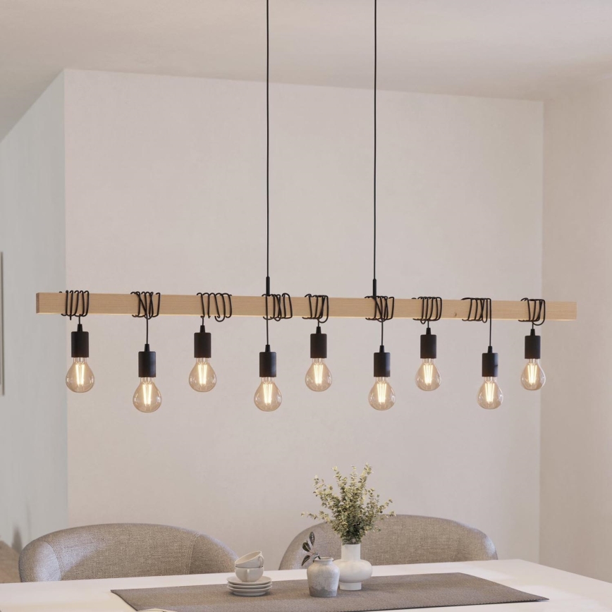Eglo - Lámpara colgante TOWNSHEND 9xE27/60W/230V