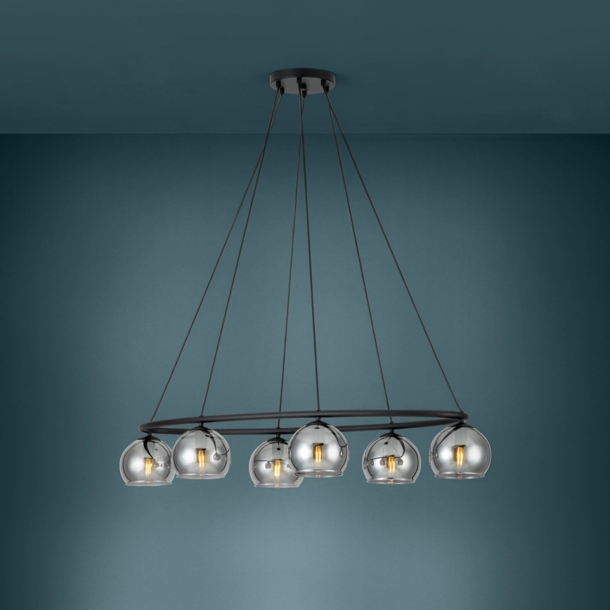 Eglo - Lámpara de araña de luces de cable 6xE14/25W/230V