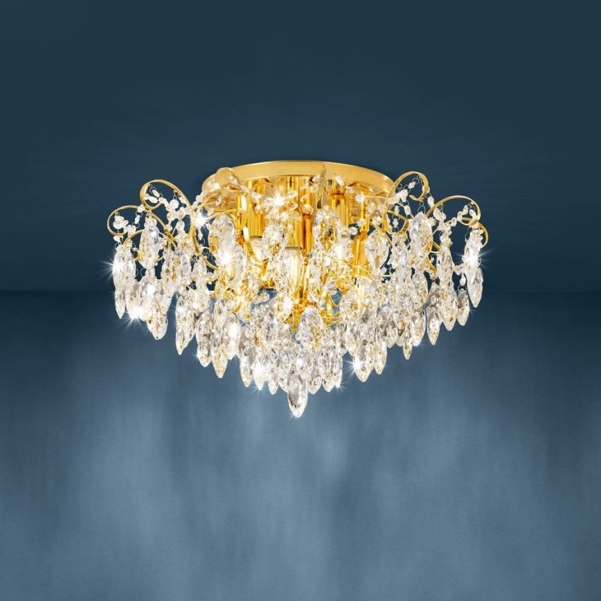 Eglo - Lámpara de araña de luces de superficie 6xE14/25W/230V dorado