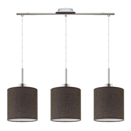 Eglo - Lámpara de araña LED en cadena TUNJA 3xE27/60W/230V marrón
