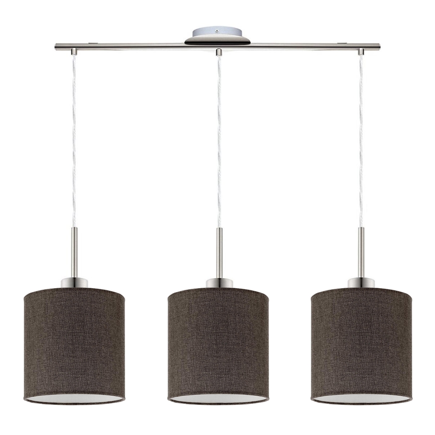 Eglo - Lámpara de araña LED en cadena TUNJA 3xE27/60W/230V marrón