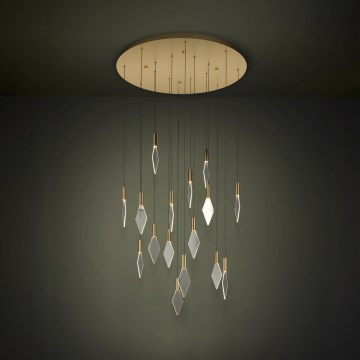 Eglo - Lámpara de araña LED regulable 16xLED/3,3W/230V 3000K diá. 78 cm dorado