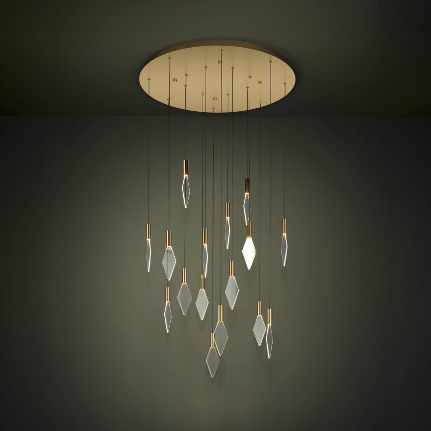 Eglo - Lámpara de araña LED regulable 16xLED/3,3W/230V 3000K diá. 78 cm dorado