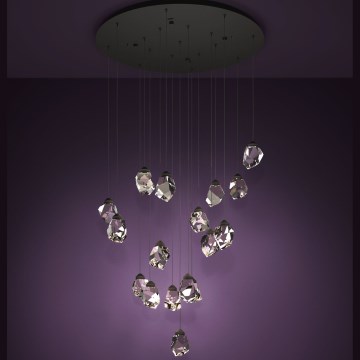 Eglo - Lámpara de araña LED regulable 17xLED/3W/230V 3000K negro/transparente