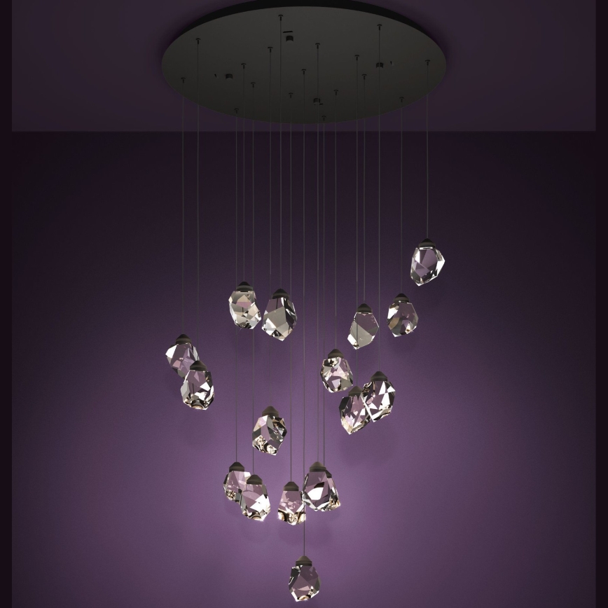 Eglo - Lámpara de araña LED regulable 17xLED/3W/230V 3000K negro/transparente