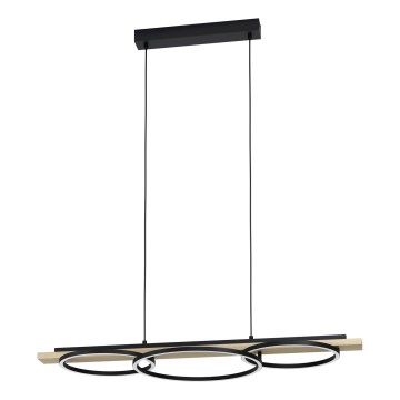 Eglo - Lámpara de araña LED regulable 2xLED/12,5W/230V+1xLED/15,5W 3000K beige/negro