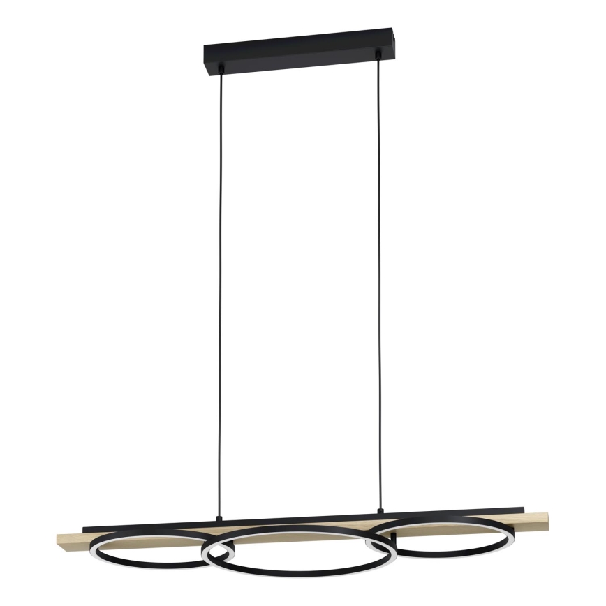 Eglo - Lámpara de araña LED regulable 2xLED/12,5W/230V+1xLED/15,5W 3000K beige/negro