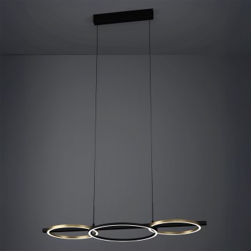 Eglo - Lámpara de araña LED regulable 2xLED/12,5W/230V + LED/15,5W 3000K negro