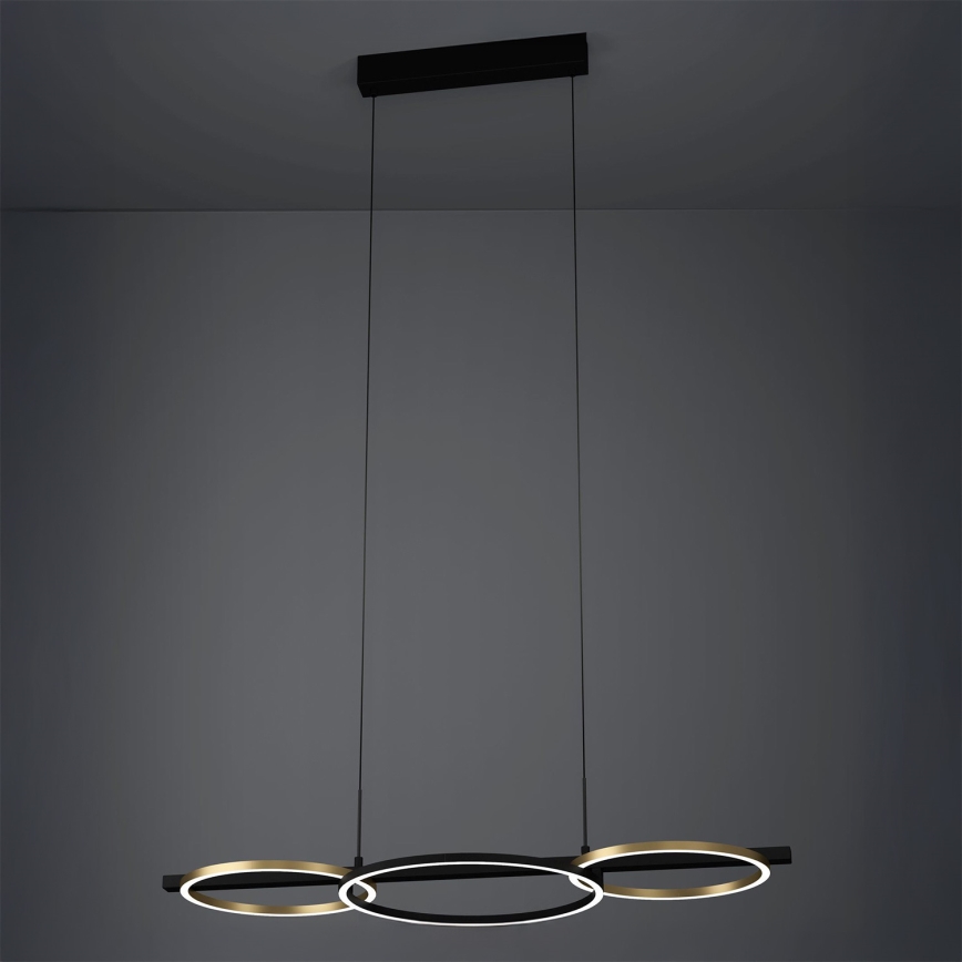 Eglo - Lámpara de araña LED regulable 2xLED/12,5W/230V + LED/15,5W 3000K negro