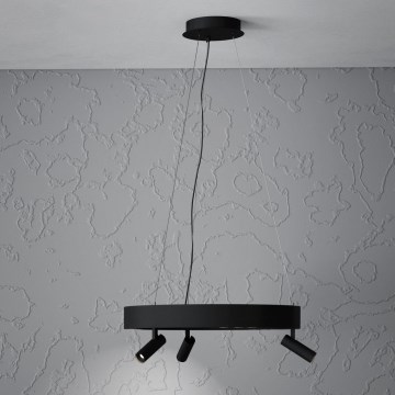 Eglo - Lámpara de araña LED regulable 3xLED/8W/230V + 3xLED/8,5W 3000K negro + control remoto