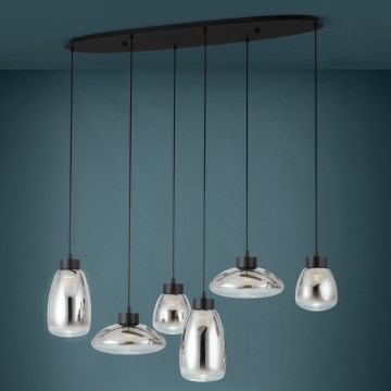 Eglo - Lámpara de araña LED regulable 6xLED/5,4W/230V 2700K ahumado