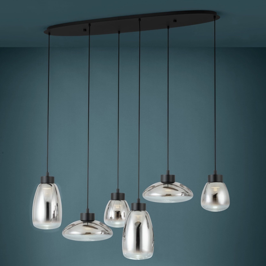 Eglo - Lámpara de araña LED regulable 6xLED/5,4W/230V 2700K ahumado
